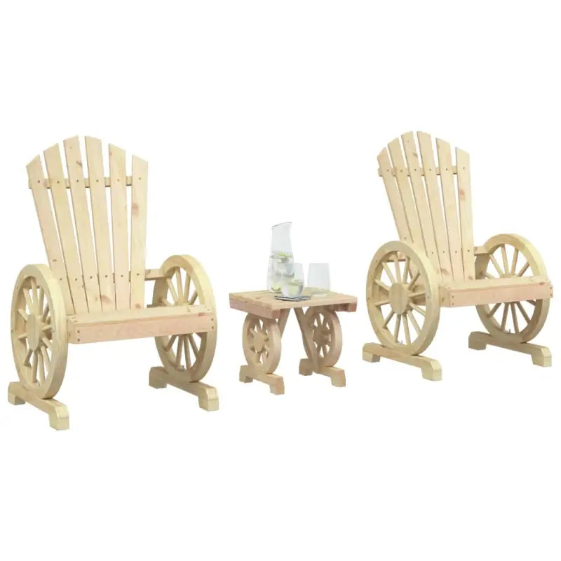 Houten loungeset Adirondack met massief vurenhout en afmetingen - Naturel / Stoel - Tuinsets