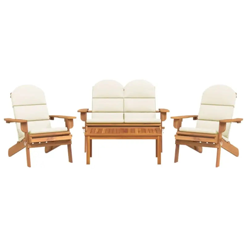 Houten loungeset in Adirondack stijl van massief acaciahout met olieafwerking - Tuinsets