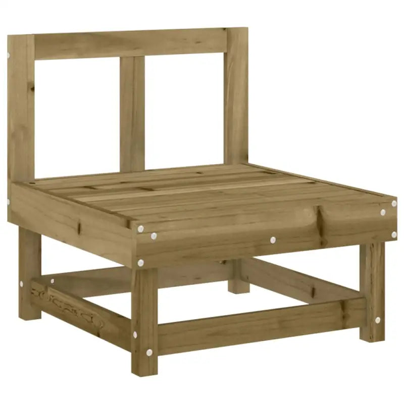 Houten loungeset in geïmpregneerd grenenhout met voetenbank en salontafel - Tuinsets