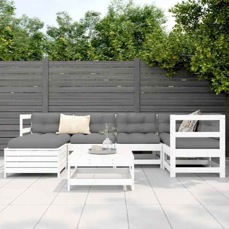 Houten loungeset in massief grenenhout met modulair ontwerp en comfortabele afmetingen - Tuinsets