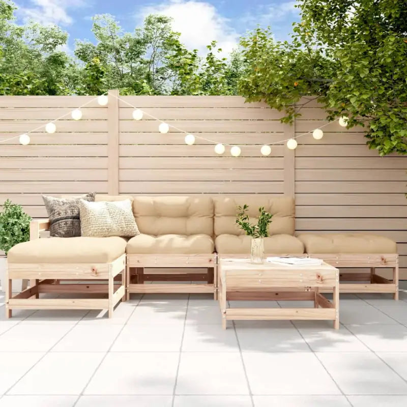 Houten loungeset in massief grenenhout voor je tuin of terras - Natuurlijk grenenhout - Tuinsets