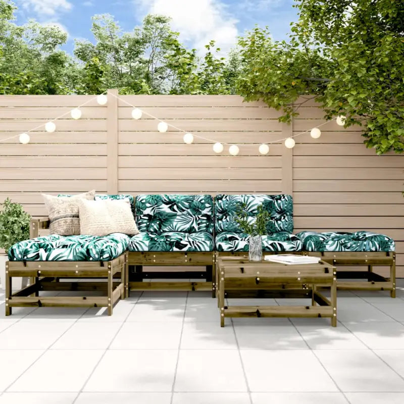 Houten loungeset in massief grenenhout voor je tuin of terras - Naturel geïmpregneerd - Tuinsets