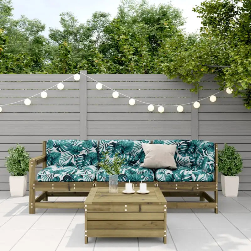 Houten loungeset met gelat ontwerp van geïmpregneerd grenenhout - Tuinsets
