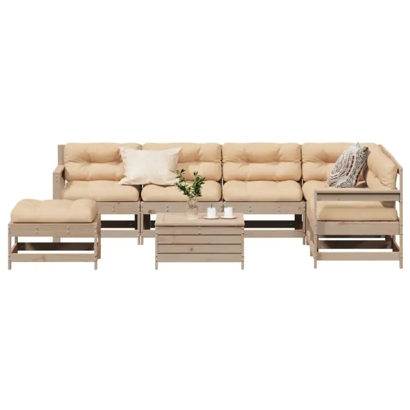 Houten loungeset met gelat ontwerp van massief douglashout - Natuurlijk grenenhout - Tuinsets