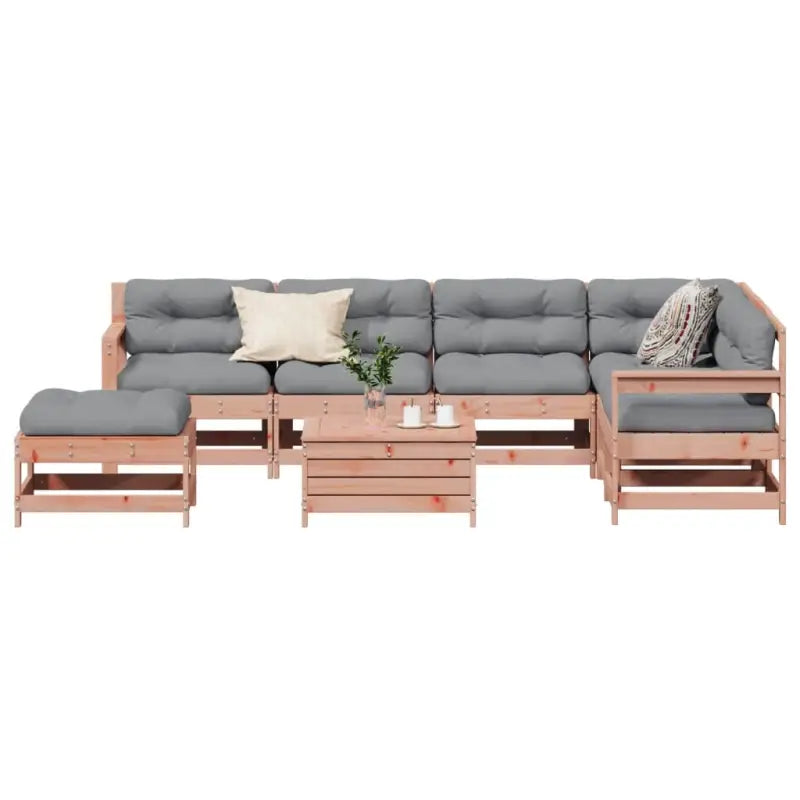 Houten loungeset met gelat ontwerp van massief douglashout - Natuurlijk douglashout - Tuinsets