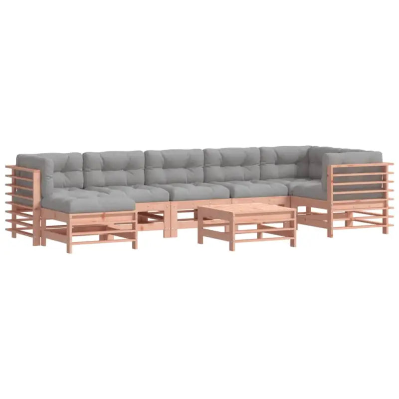 Houten loungeset met massief douglashout en voetenbank salontafel - Tuinsets