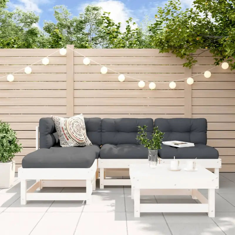 Houten loungeset met massief grenenhout en comfortabele kussens - Tuinsets