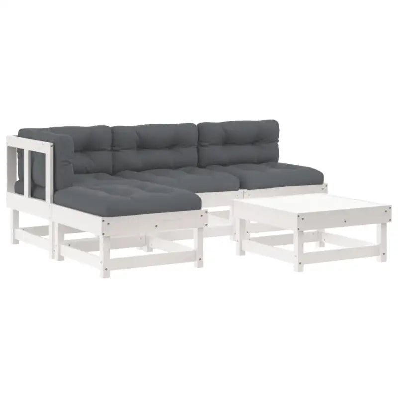 Houten loungeset met massief grenenhout en comfortabele kussens - Tuinsets