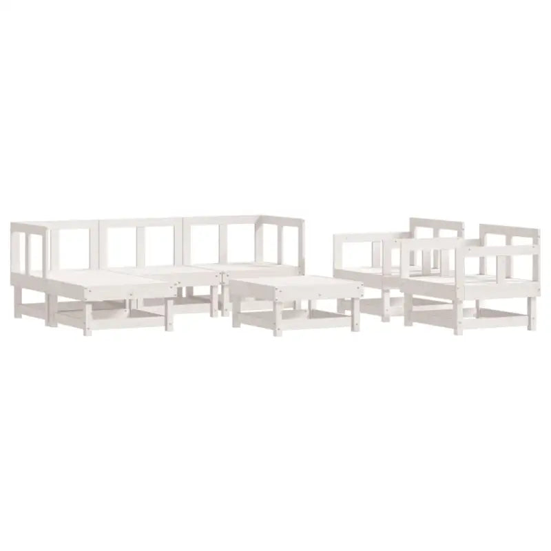 Houten loungeset met massief Grenenhout en voetenbank of salontafel - Tuinsets