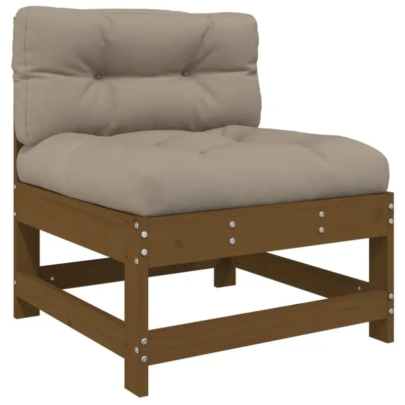 Houten loungeset met massief grenenhout en voetenbank salontafel - Tuinsets