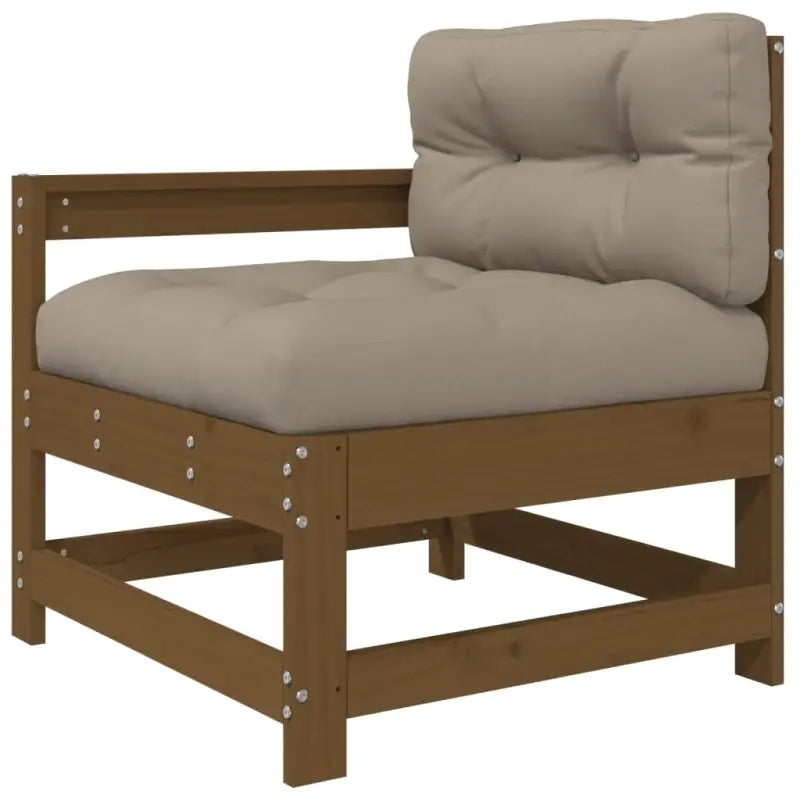 Houten loungeset met massief grenenhout en voetenbank salontafel - Tuinsets