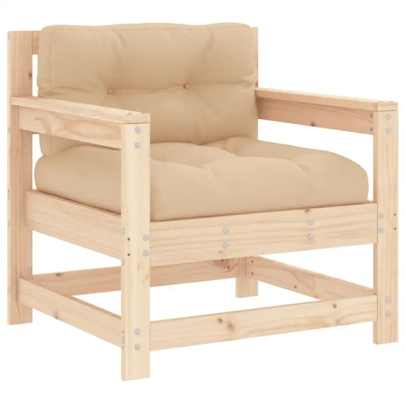 Houten loungeset met massief grenenhout en voetenbank salontafel - Tuinsets