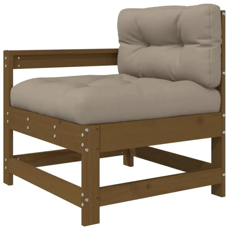 Houten loungeset met massief grenenhout en voetenbank salontafel - Tuinsets