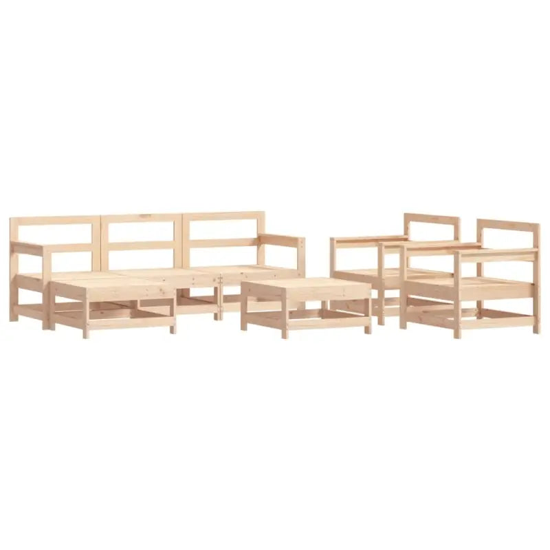 Houten loungeset met massief grenenhout en voetenbank salontafel - Tuinsets
