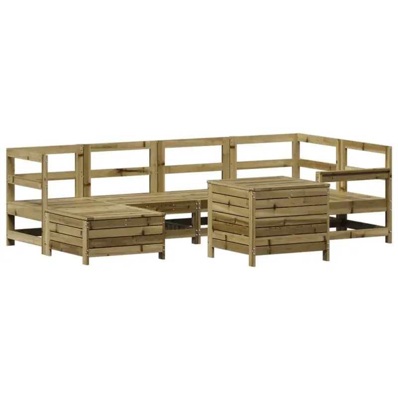 Houten loungeset met modulair ontwerp en comfortabele afmetingen zitting - Tuinsets