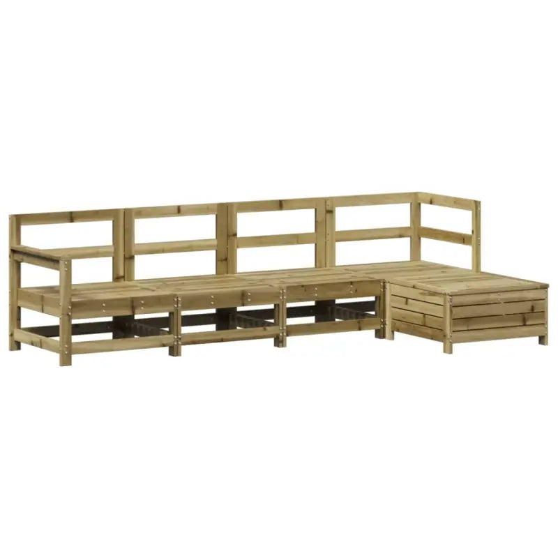 Houten loungeset met modulair ontwerp en comfortabele afmetingen zitting - Tuinsets