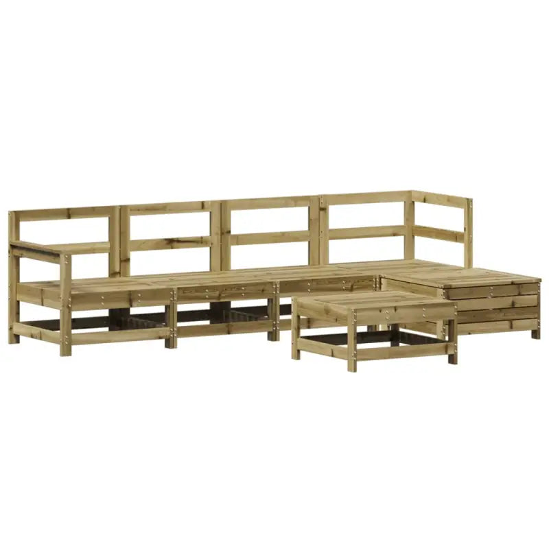 Houten loungeset met modulair ontwerp en comfortabele afmetingen zitting - Tuinsets