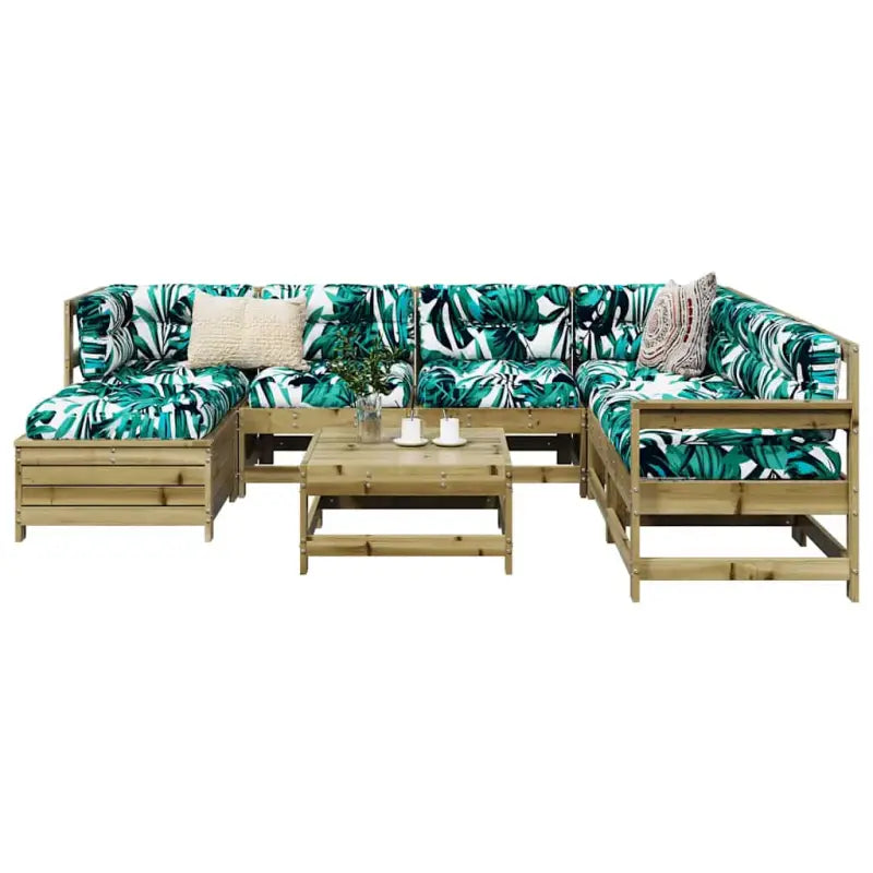 Houten loungeset met modulair ontwerp en comfortabele afmetingen zitting - Naturel geïmpregneerd - Tuinsets