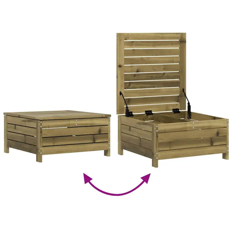 Houten loungeset met modulair ontwerp en comfortabele afmetingen zitting - Tuinsets