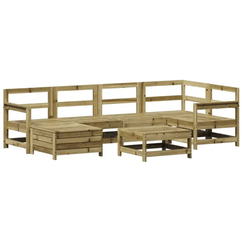 Houten loungeset met modulair ontwerp en comfortabele afmetingen zitting - Tuinsets