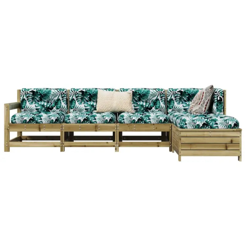 Houten loungeset met modulair ontwerp en comfortabele afmetingen zitting - Tuinsets