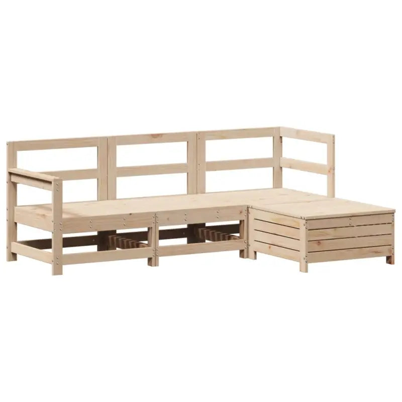 Houten loungeset met modulair ontwerp en massief grenenhout - Tuinsets