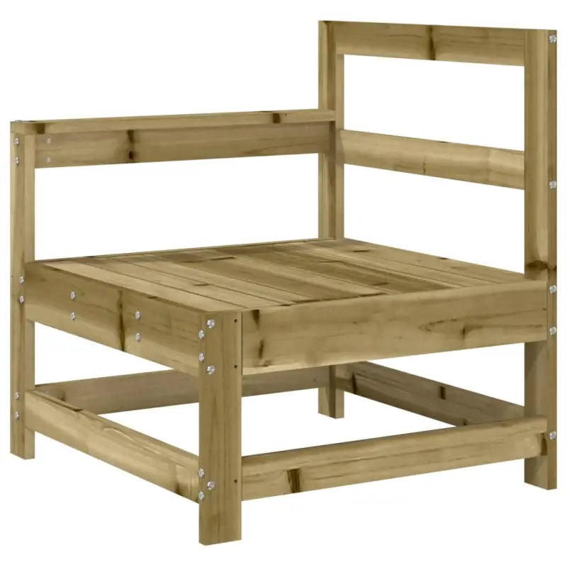 Houten loungeset met voetenbank en salontafel van geïmpregneerd grenenhout - Tuinsets