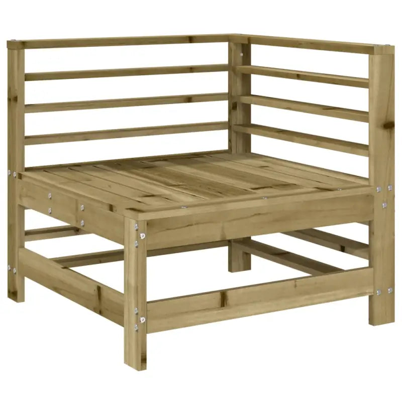 Houten loungeset met voetenbank en salontafel van geïmpregneerd grenenhout - Tuinsets