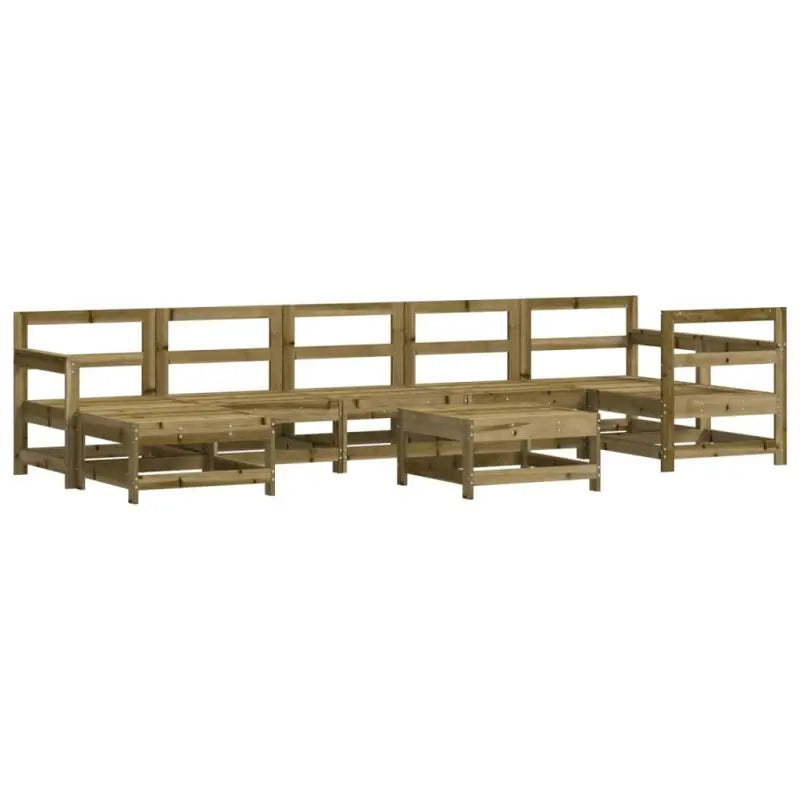 Houten loungeset met voetenbank en salontafel van geïmpregneerd grenenhout - Tuinsets