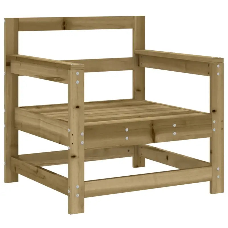 Houten loungeset met voetenbank en salontafel van geïmpregneerd grenenhout - Donkerbruin - Tuinsets