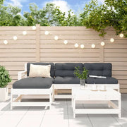 Houten loungeset met voetenbank en salontafel van massief grenenhout - Tuinsets