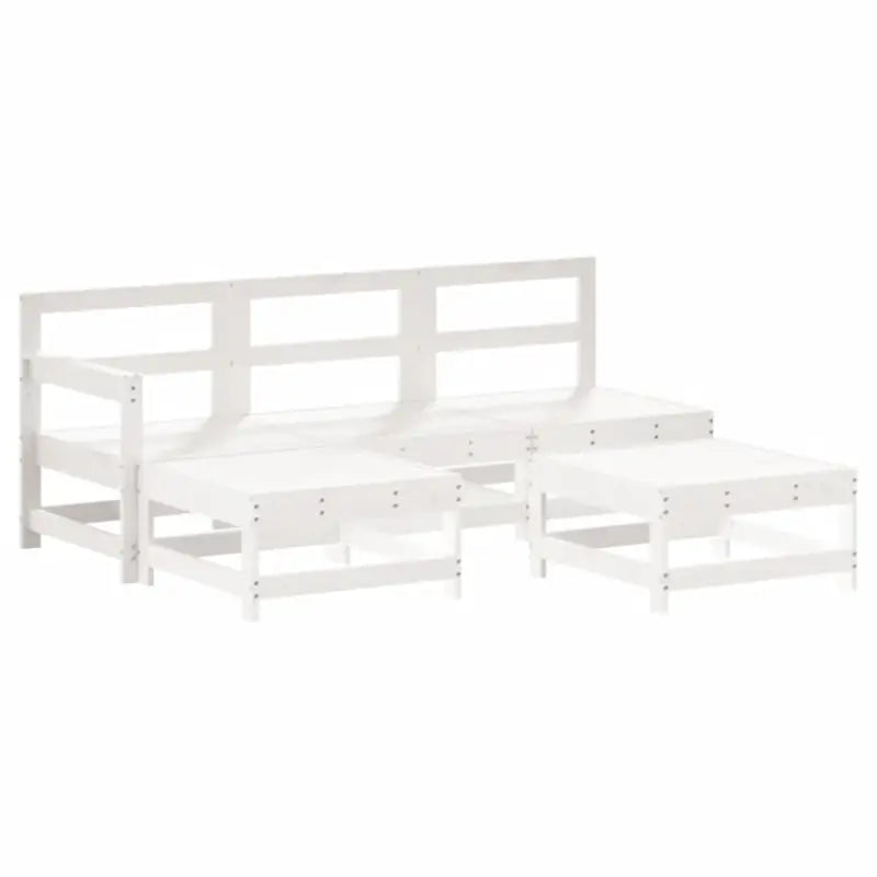 Houten loungeset met voetenbank en salontafel van massief grenenhout - Tuinsets