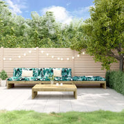 Houten loungeset met voetenbank en salontafel voor gezellige tuinen - Tuinsets
