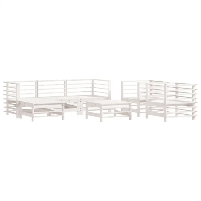 Houten loungeset met voeteneiland en salontafel van massief grenenhout - Tuinsets