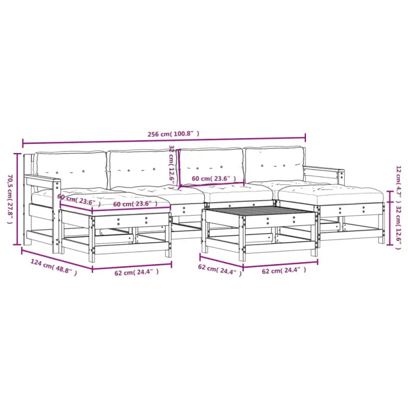 Houten loungeset met zachte kussens voor in de tuin - Tuinsets