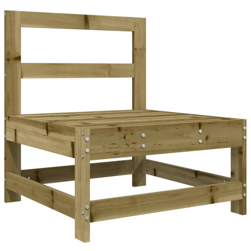 Houten loungeset van geïmpregneerd grenenhout met voetenbank en salontafel - Tuinsets