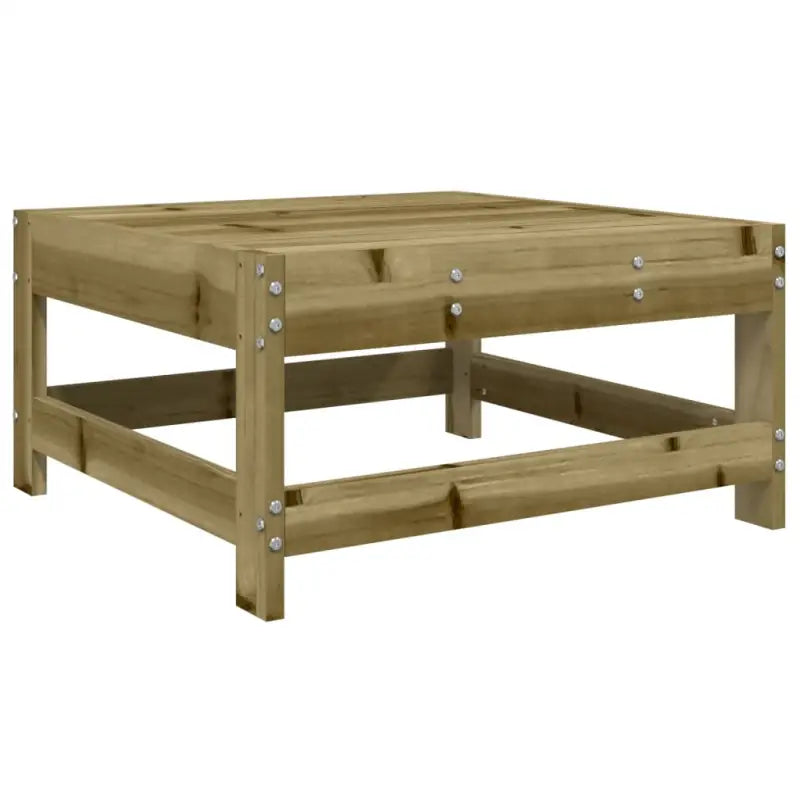 Houten loungeset van geïmpregneerd grenenhout met voetenbank en salontafel - Tuinsets