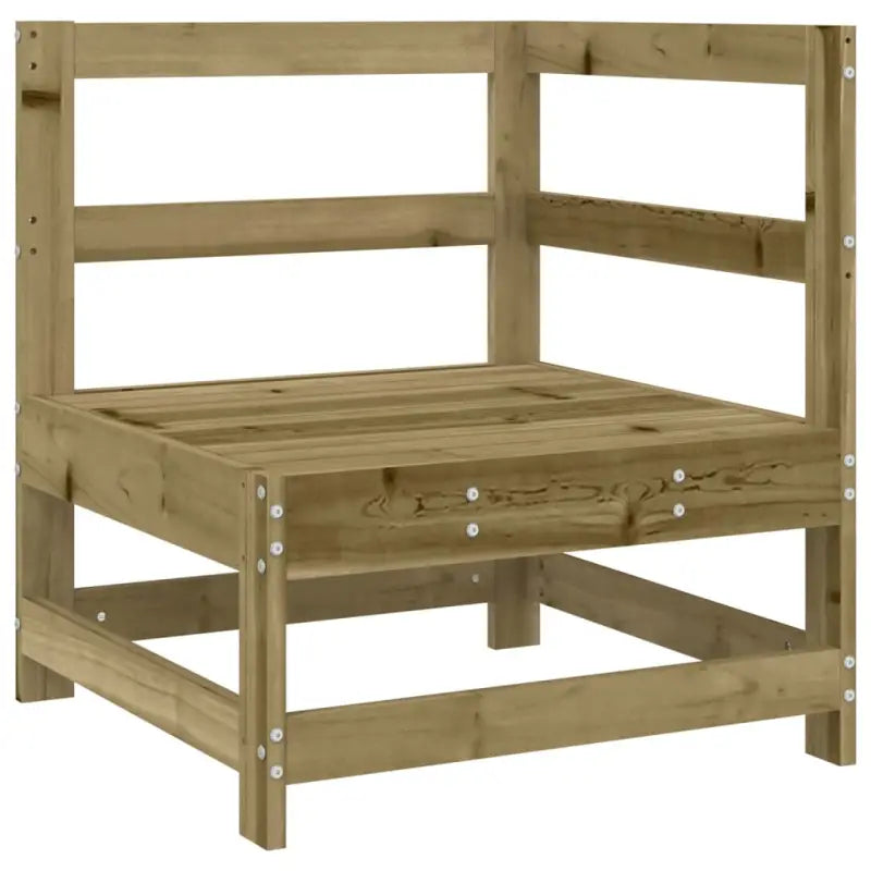 Houten loungeset van geïmpregneerd grenenhout met voetenbank en salontafel - Tuinsets