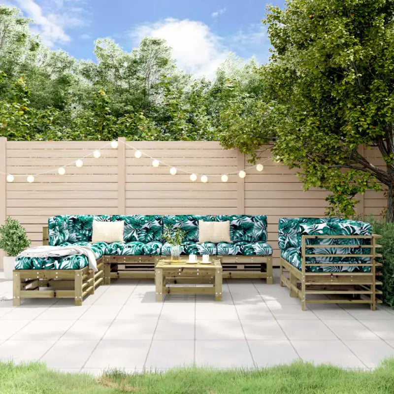 Houten loungeset van geïmpregneerd grenenhout voor in de tuin - Naturel geïmpregneerd - Tuinsets