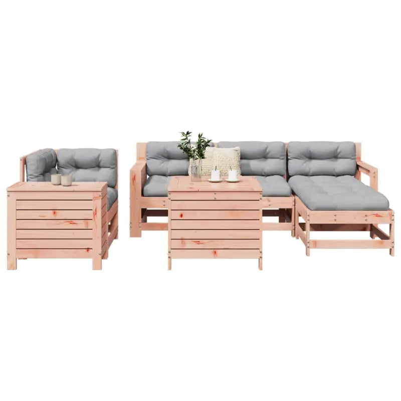 Houten loungeset van massief Douglas vurenhout voor je tuin of terras - Natuurlijk douglashout - Tuinsets