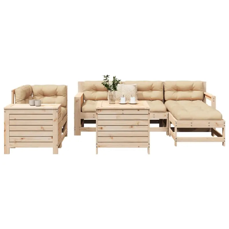 Houten loungeset van massief Douglas vurenhout voor je tuin of terras - Natuurlijk grenenhout - Tuinsets