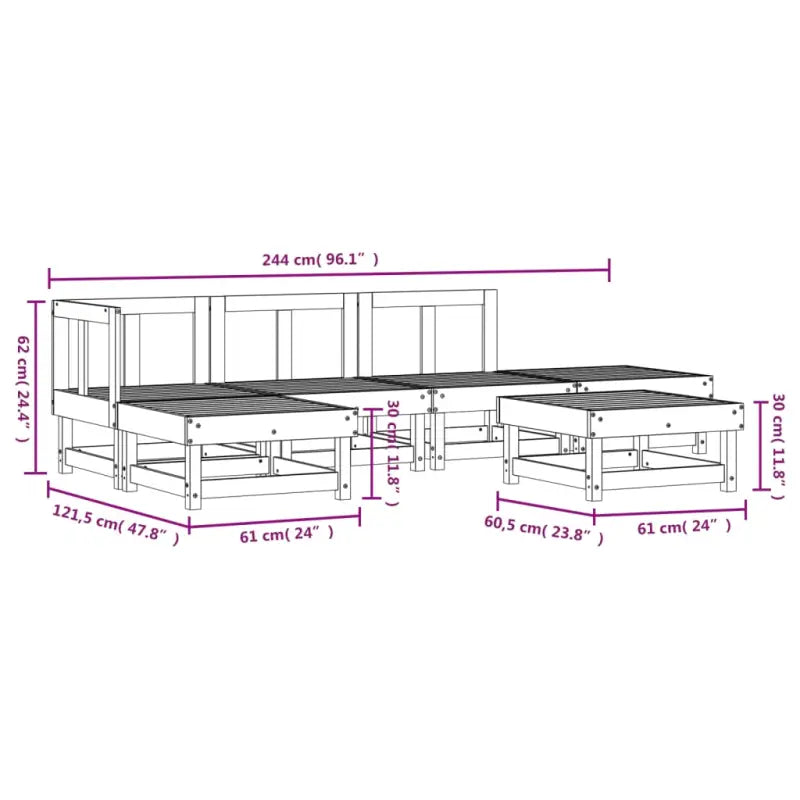 Houten Loungeset van Massief Douglashout voor in de Tuin - Tuinsets