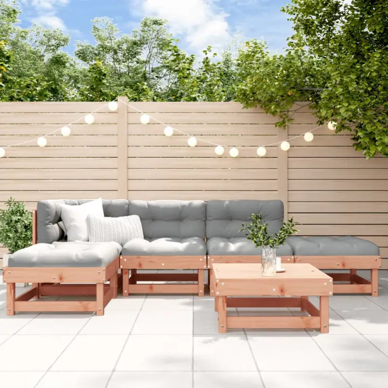 Houten loungeset van massief douglashout voor tuin en terras - Natuurlijk douglashout - Tuinsets