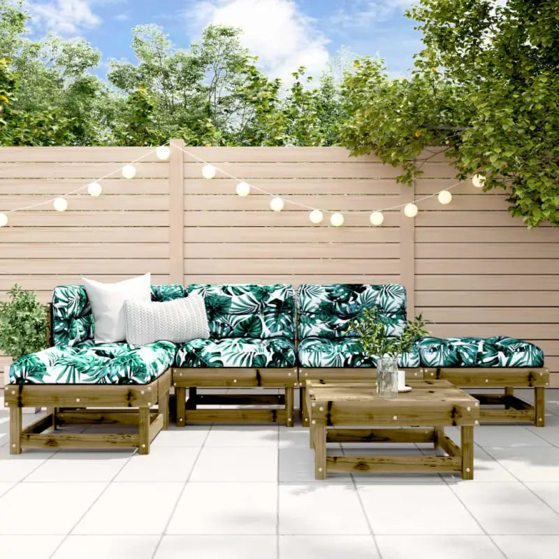 Houten loungeset van massief douglashout voor tuin en terras - Bruin - Tuinsets