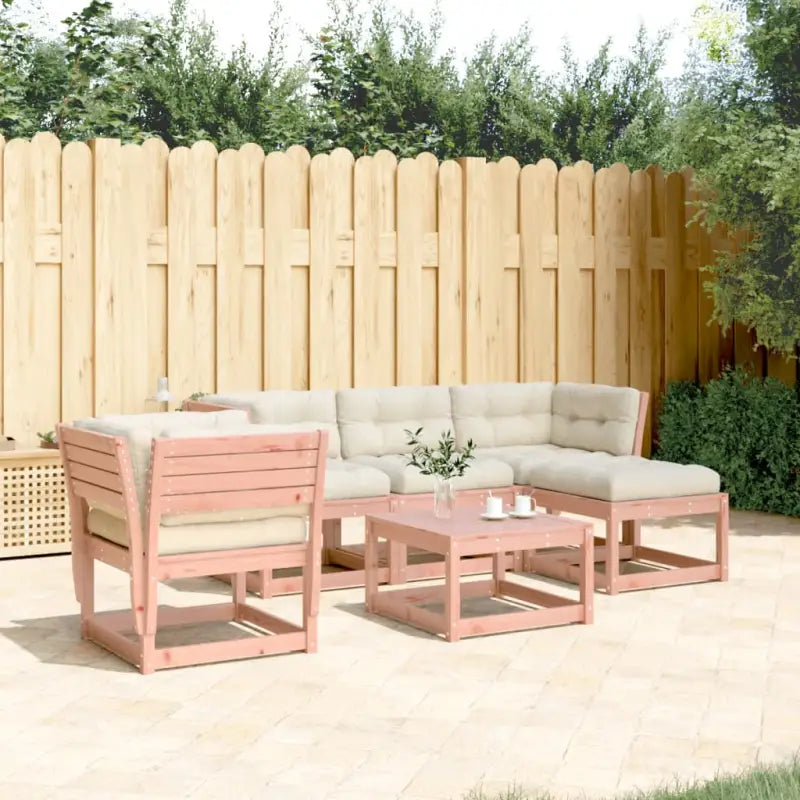 Houten loungeset van massief grenenhout met elegante afmetingen - Natuurlijk douglashout / Ja - Tuinsets