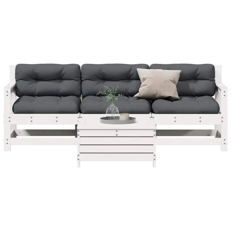 Houten loungeset van massief grenenhout met gelat ontwerp - Tuinsets