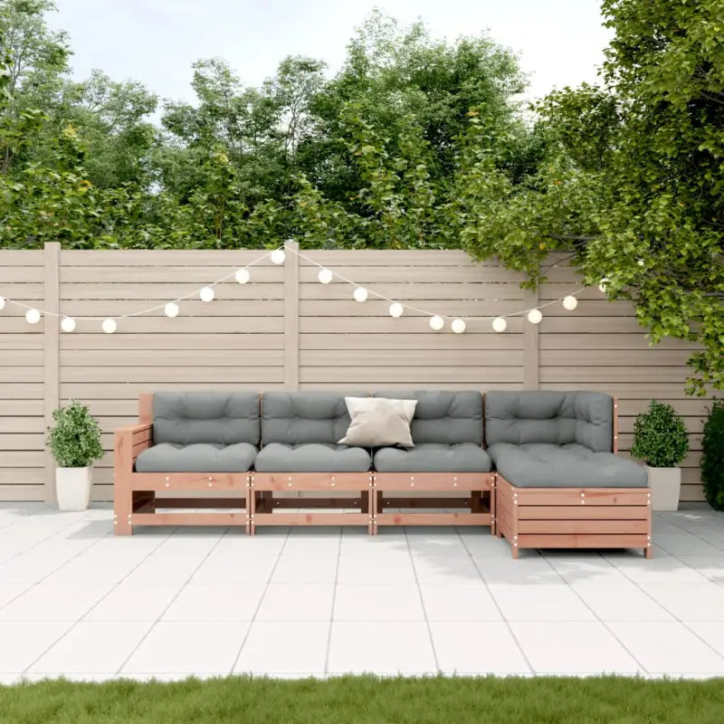 Houten loungeset van massief grenenhout met modulair ontwerp - Natuurlijk douglashout - Tuinsets