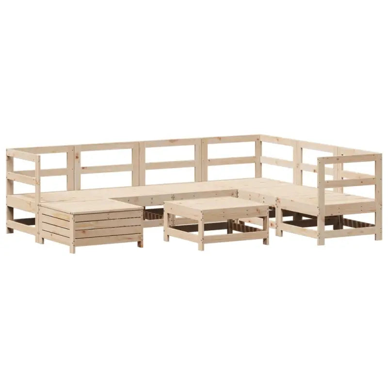 Houten loungeset van massief grenenhout met modulair ontwerp - Tuinsets
