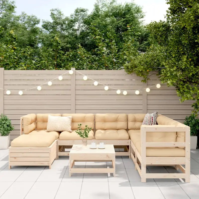 Houten loungeset van massief grenenhout met modulair ontwerp - Tuinsets