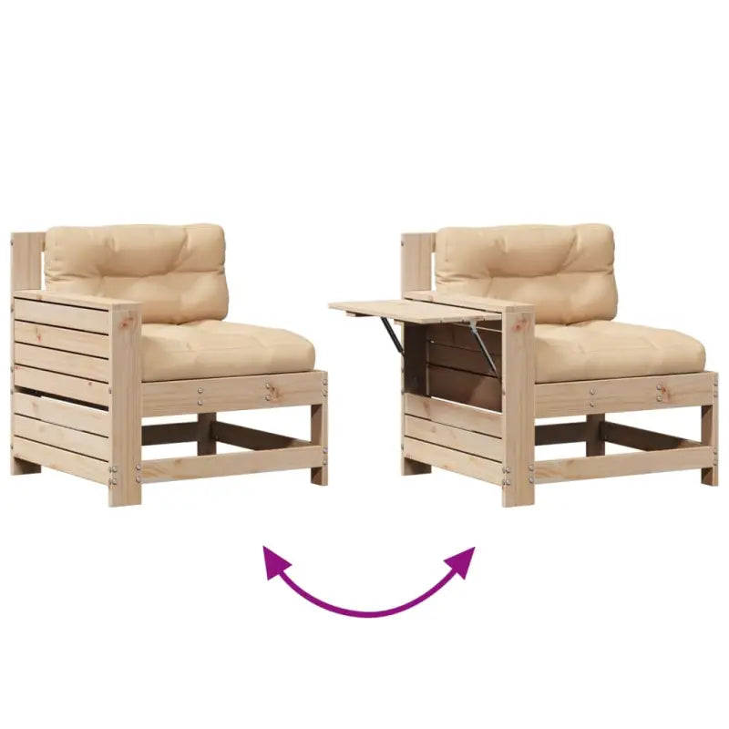 Houten loungeset van massief grenenhout met modulair ontwerp - Tuinsets